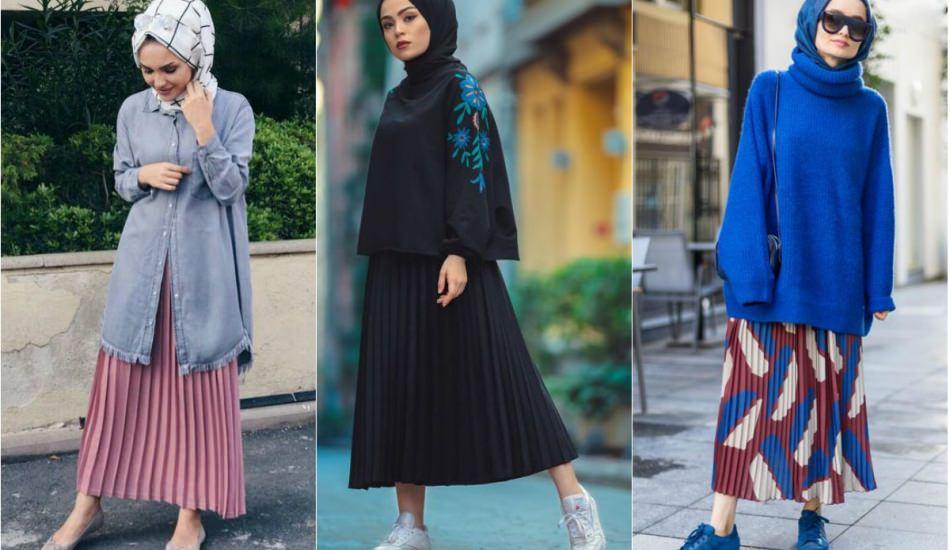 2019’un en yeni tesettür uzun etek modelleri