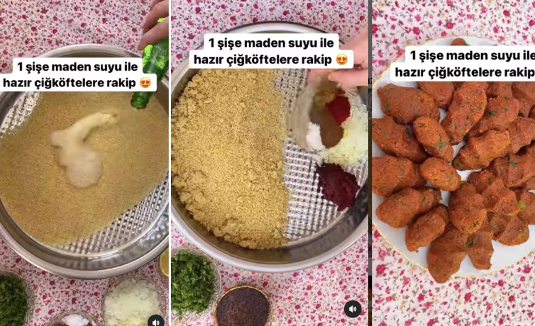 Yalnızca 1 şişe maden suyu ile etsiz çiğ köfte tanımı 10 dakikada hazır olacak